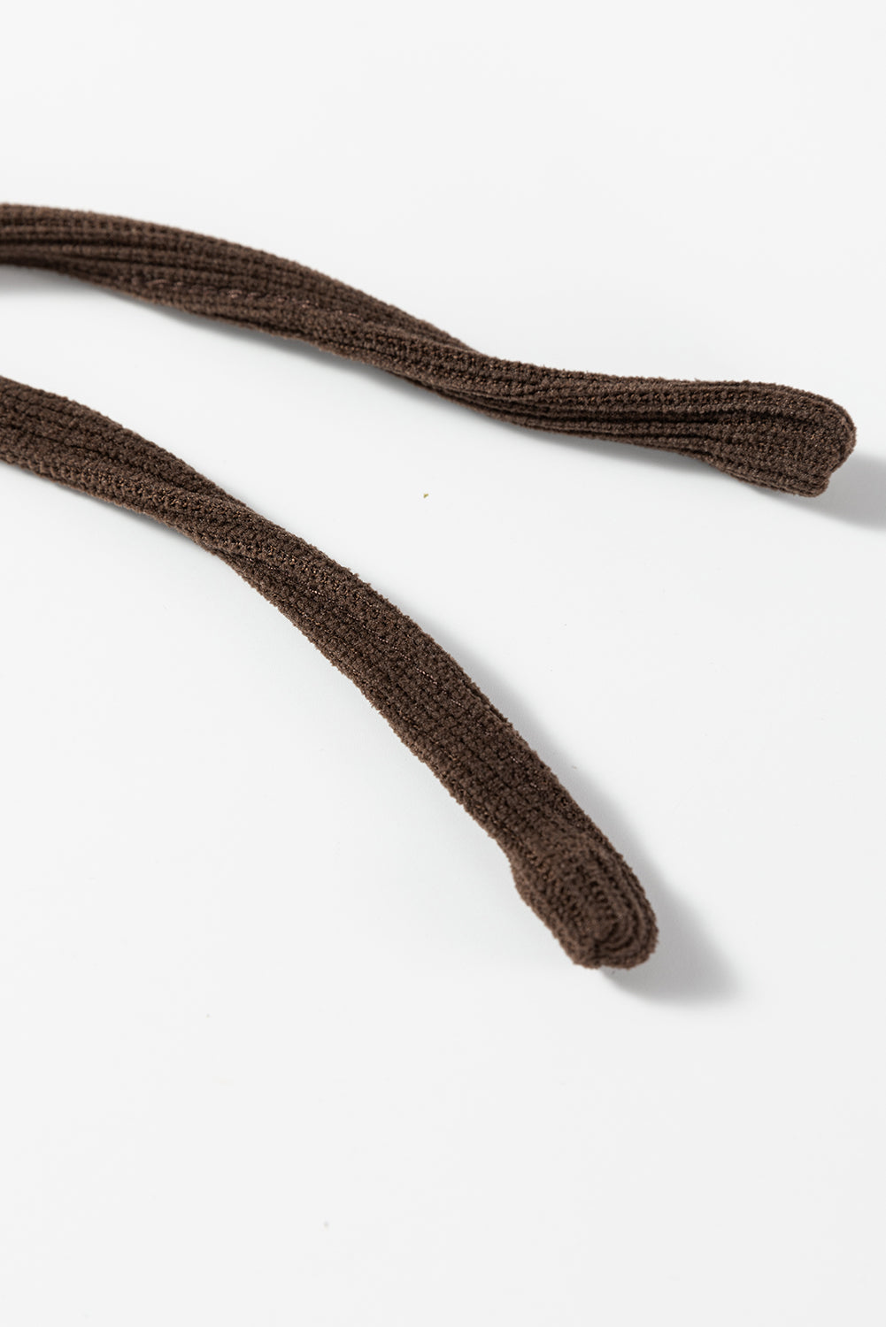 Dark Brown Solid Color Textured Knit Drop Shoulder Pullover Drawstring Shorts Set