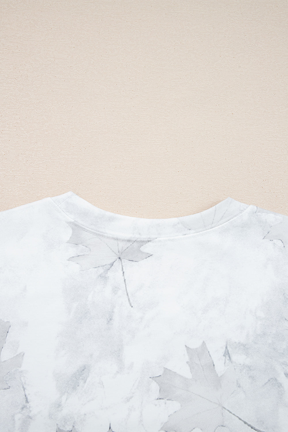 Beige Camo Print Pullover Top and Elastic Waist Casual Short Set